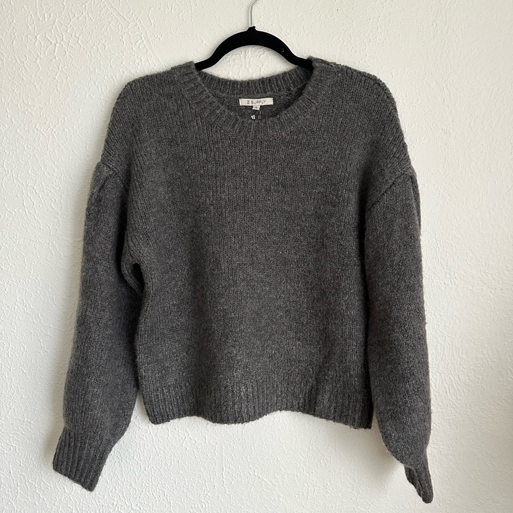 Z Supply Charcoal Crew Neck Sweater